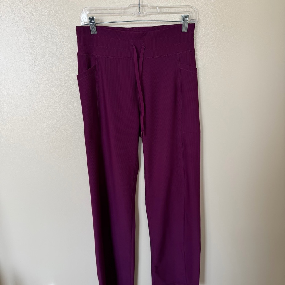 32 DEGREE Plum Purple Ribbed Wide Leg Leggings